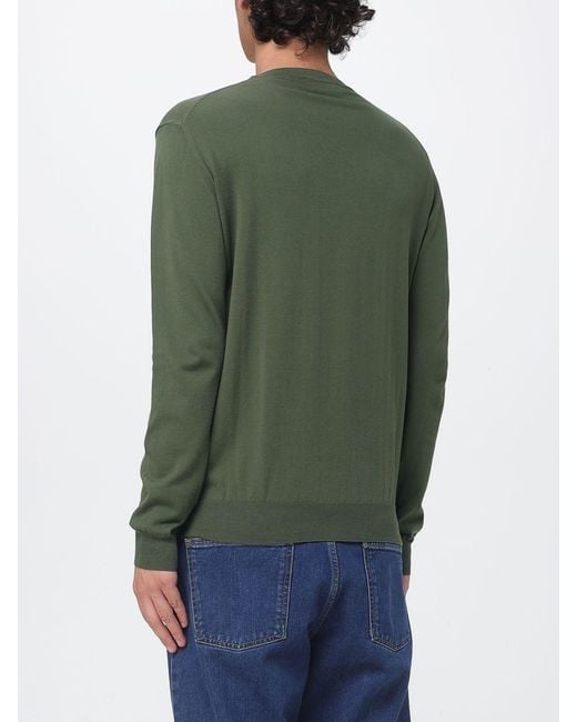 Peuterey Green Cotton Basic Crewneck Sweater for men
