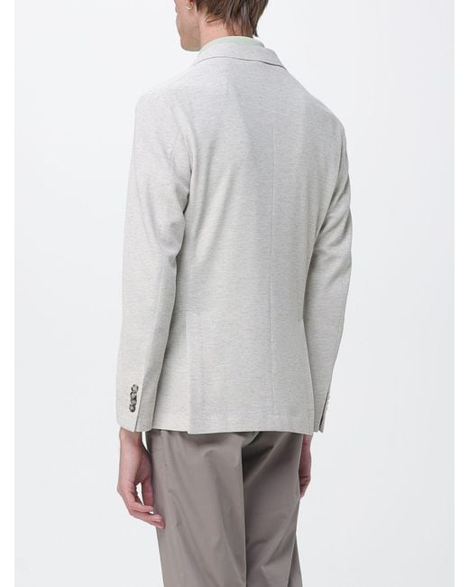 Manuel Ritz Gray Single Breasted Cotton Blend Blazer for men