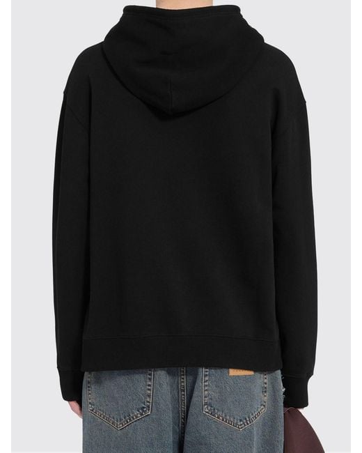 MM6 by Maison Margiela Black Cotton Hoodie With Logo for men