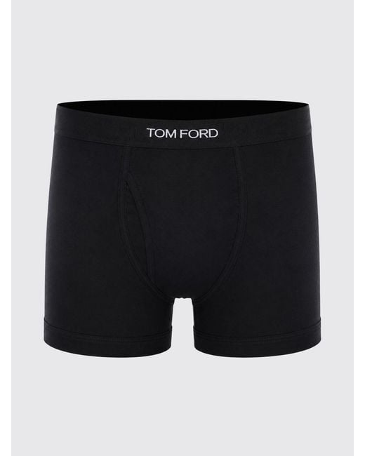 Tom Ford Black Set Of Two Stretch-Cotton Boxer Briefs With Logo Waistband for men