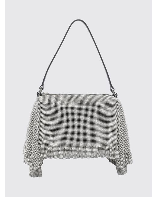 alexanderwang シルバー バッグ Alexander Wang Divina Metal Mesh Bag With Set Rhinestones in Grey