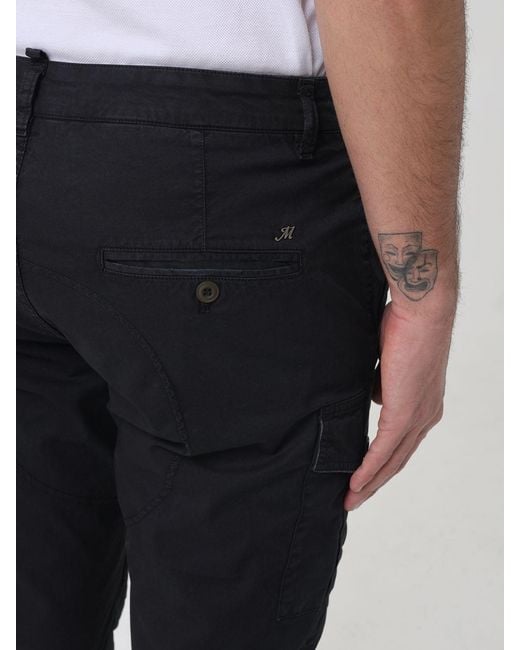 Mason's Blue Stretch Cotton Cargo Trousers for men