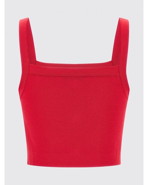 Balmain Red Cropped Knit Top