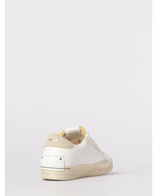 Crime London White Sk8 Deluxe Leather Sneakers for men