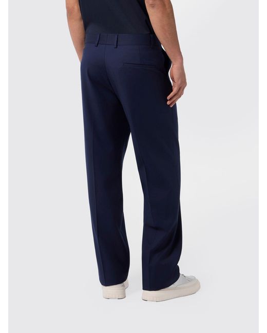 Billionaire Blue Virgin Wool Tailored Trousers for men