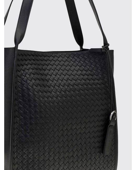 Bottega Veneta Black Woven Leather Corriere Bag for men