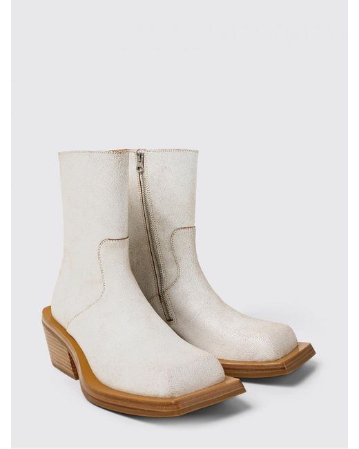 CAMPERLAB White Quetal Crackled Leather Ankle Boots for men