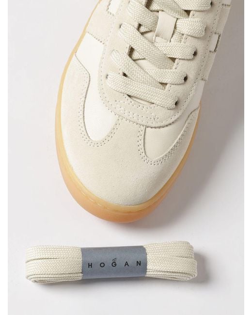 Hogan White Cool Nappa And Suede Sneakers