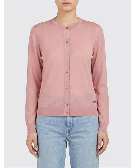 Fendi Red Viscose Cardigan