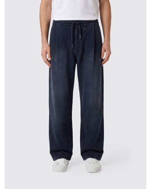 Wooyoungmi Blue Relaxed-Fit Cotton Jogging Trousers With Drawstring Waist for men
