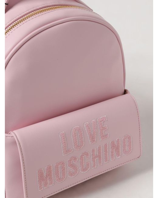 Zaino in nappa sintetica di Love Moschino in Pink
