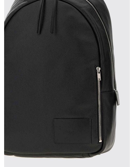 Jil Sander Black Calfskin Leather Backpack With Adjustable Straps And Embossed Logo
