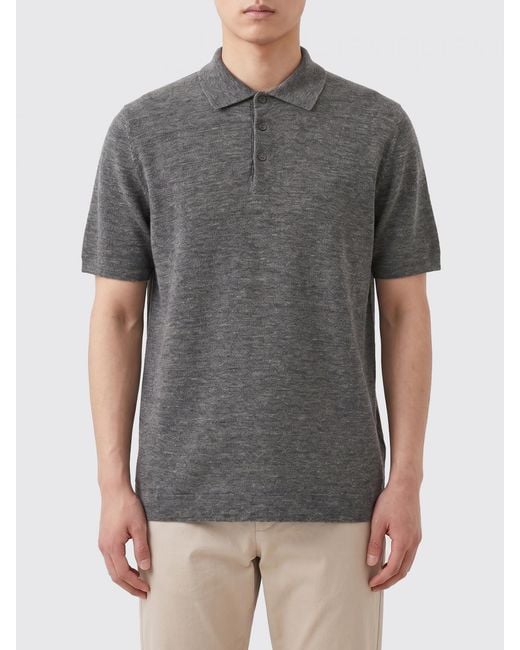 Brunello Cucinelli Gray Linen And Cotton Knit Polo Shirt for men