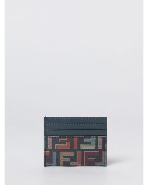 Fendi Blue Ff Diamonds Credit Card Holder