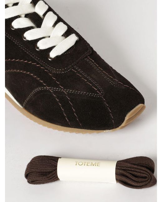 Totême Black Flex Quilted Suede Sneakers