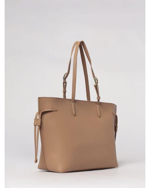 Furla Natural Ava Grained Leather Tote Bag