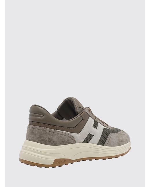 Hogan White Hyperlight Leather And Mesh Sneakers With Serrated Sole for men