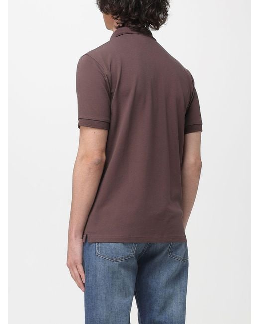 Sun 68 Purple Cotton Logo Polo Shirt for men