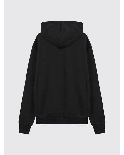 AMI Blue Cotton Hoodie With Contrasting Embroidered Logo for men