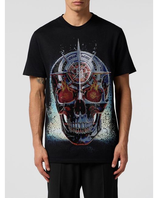 Philipp Plein Black Skull T-Shirt for men