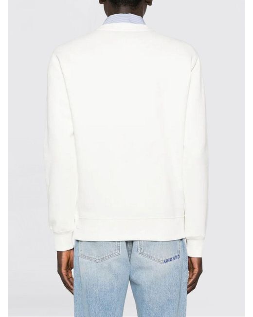 Drole de Monsieur White Printed Cotton Crewneck Sweatshirt for men