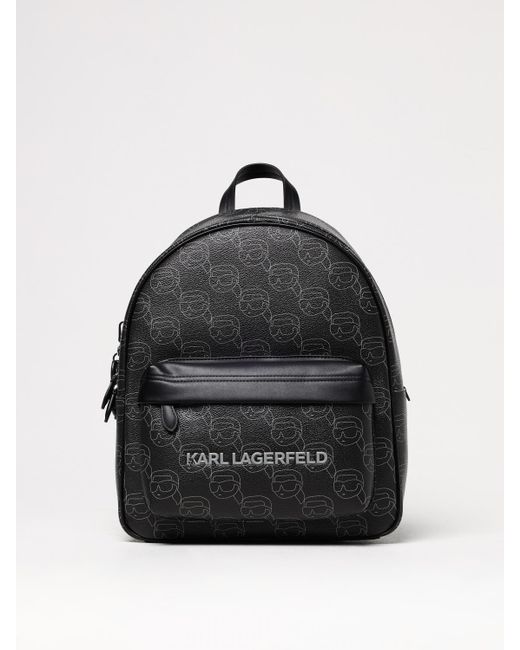 Karl Lagerfeld Black Kkuik Mini Backpack Karl Icon Print