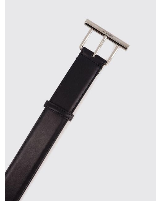 McQueen White Smooth Calfskin Leather Belt With Buckle And Engraved Logo for men
