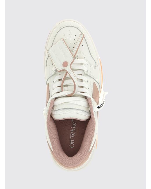 Off-White c/o Virgil Abloh White Out Of Office Low-Top Leather Sneakers With Perforated Toe And Logo