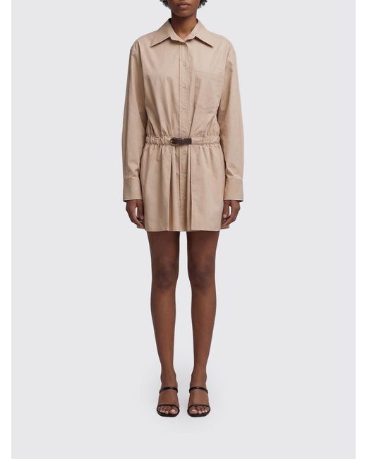 FEDERICA TOSI Natural Cotton Poplin Chemisier Dress