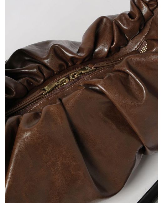 DIESEL Brown Grab-D Ruched Polyurethane Bag