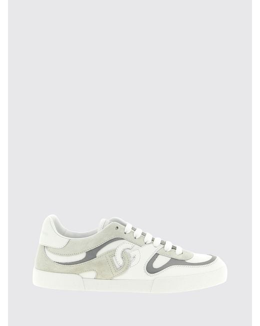 Dolce & Gabbana White Dolce &Amp Gabbana Portofino Bicolor Calf Leather Sneakers With Dg Monogram for men