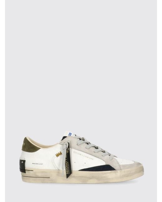 Crime London White Sk8 Deluxe Leather Sneakers for men