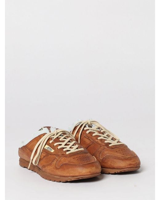 Autry Brown Windspin Super Vintage Sabot Aged Leather Sneakers