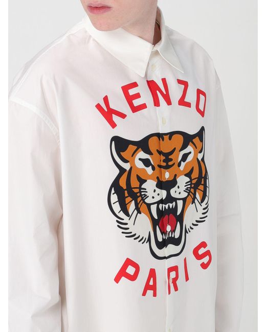 Camicia Lucky Tiger di KENZO in White da Uomo