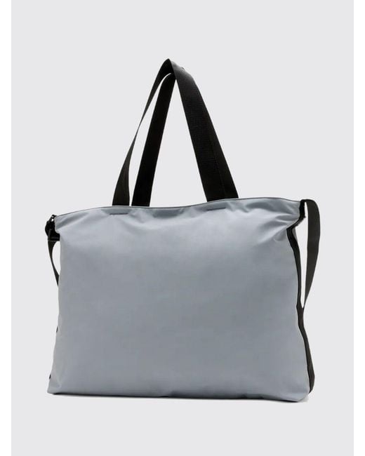 Rains Gray Polyurethane Tote Bag With Zip Closure And Adjustable Shoulder Strap for men