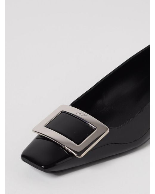 Roger Vivier Black Belle Vivier Patent Leather Ballerinas
