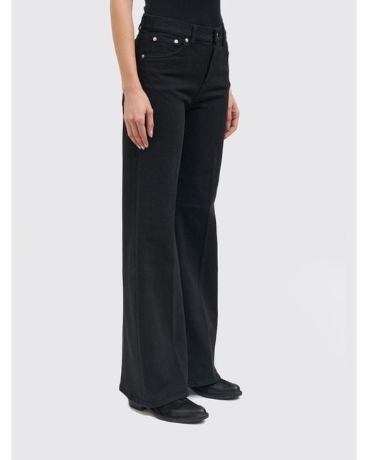 Dondup Black Wide Leg Stretch Denim Jeans