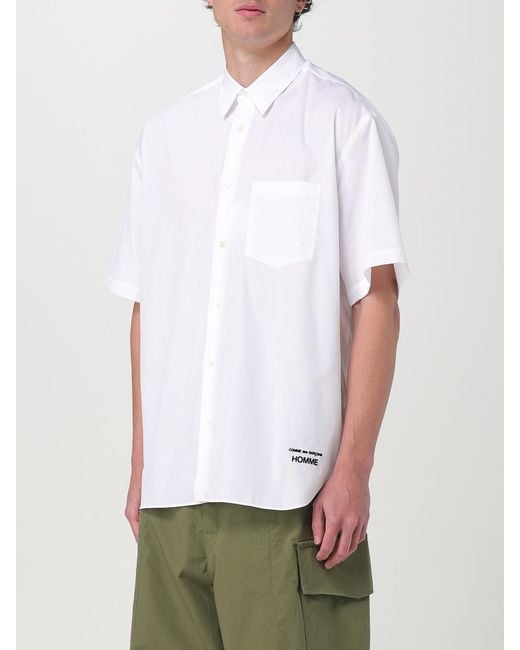 Comme des Garçons White Homme Short Sleeve Poplin Shirt for men