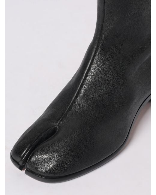 Maison Margiela Black Tabi Leather Ankle Boots By