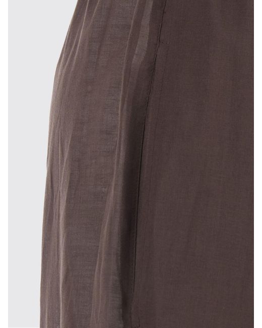 FEDERICA TOSI Brown High-Waisted Straight-Leg Cotton Pants With Drawstring