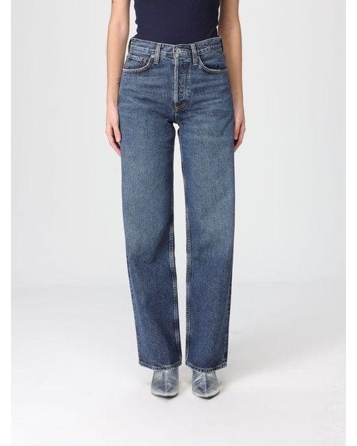 Agolde Blue Straight Jeans