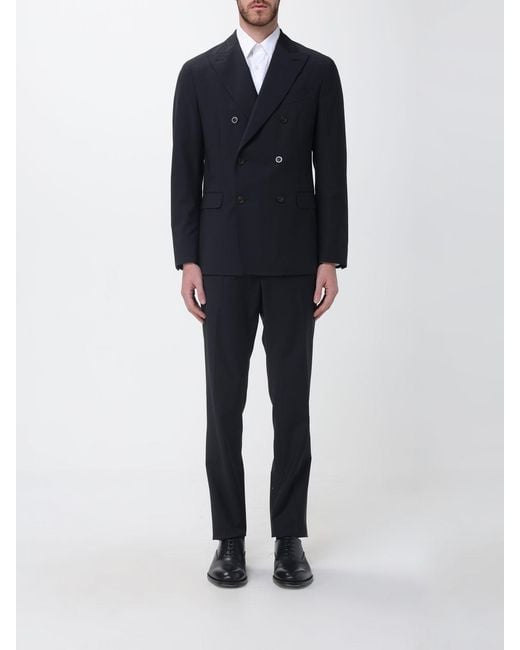 Boglioli Blue Wool Blend Double-Breasted Dress for men