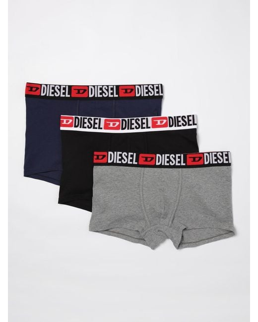 DIESEL White Set Of 3 Stretch Cotton Boxer Briefs for men
