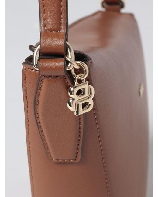 Boss White Smooth Bovine Leather Hobo Bag With Flap Closure And Metal Logo