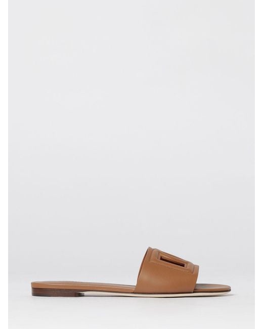Dolce & Gabbana White Dolce &Amp Gabbana Dg Leather Sandals