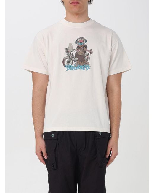 T-shirt in cotone con stampa di Brain Dead in White da Uomo