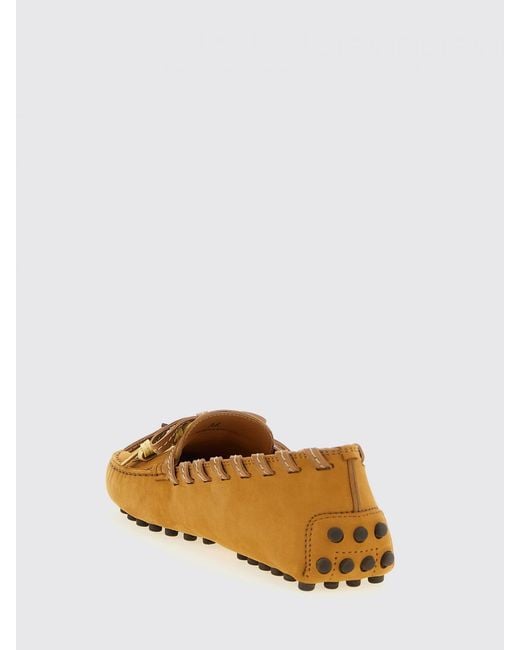 Tod's Natural Suede Loafers With Tassels