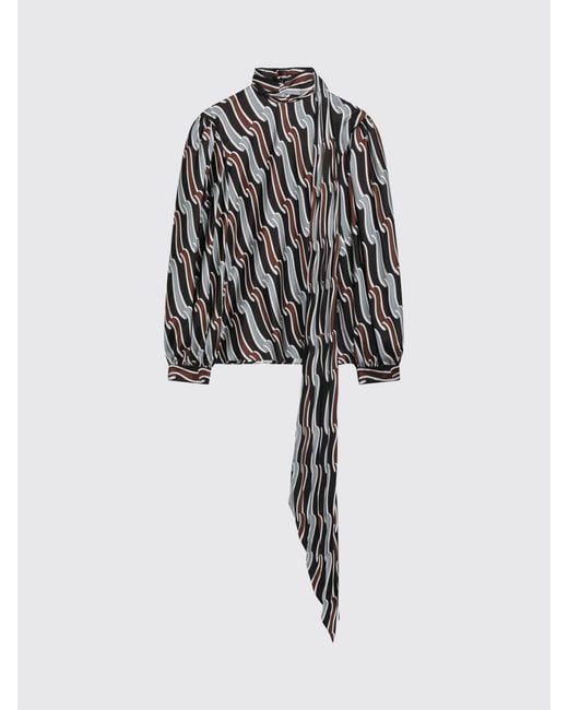 Gucci Black Silk Shirt With Graphic Print