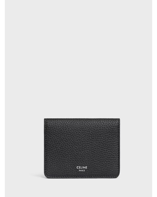 Céline Gray Grained Leather Credit Card Holder for men