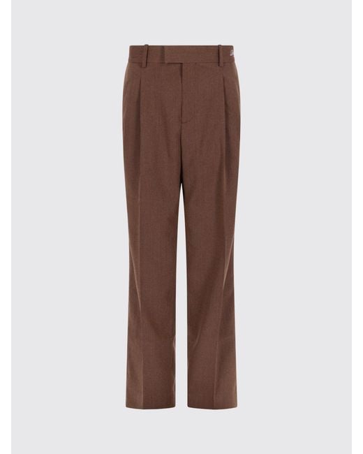 Drole de Monsieur Brown Wide-Leg Wool-Blend Tailored Trousers for men